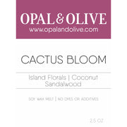 Signature Wax Melt Flameless Candles Opal & Olive Cactus Bloom  