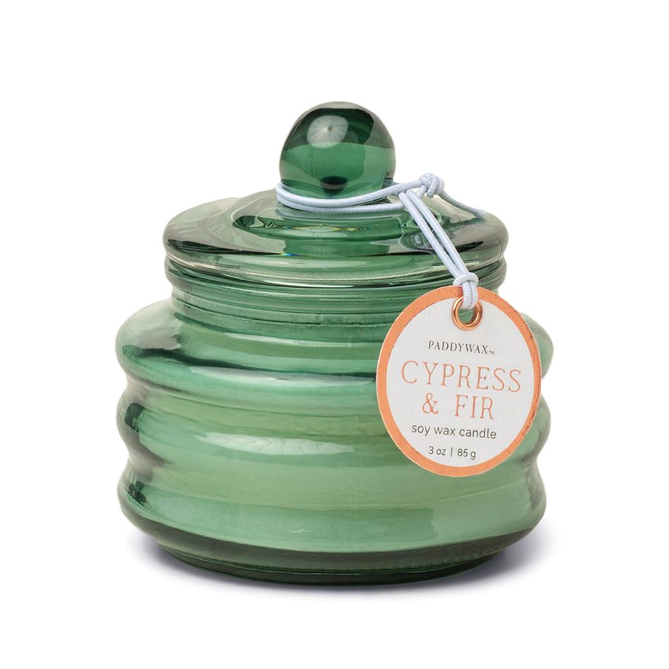Cypress & Fir - Transparent Green Glass With Lid  Paddywax   