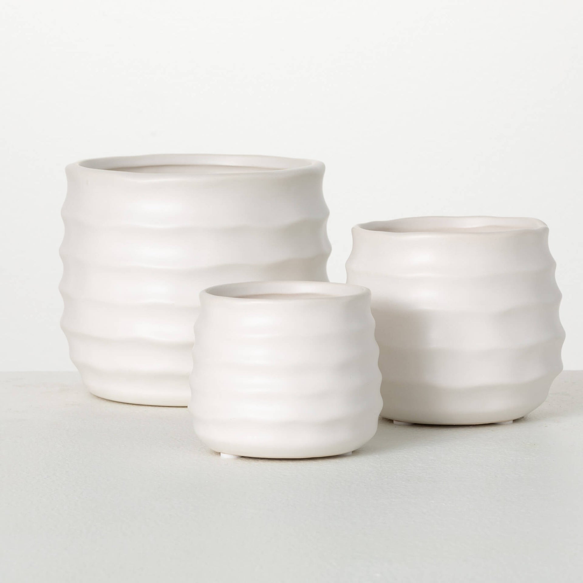 Cream Wavy Container  Sullivans   