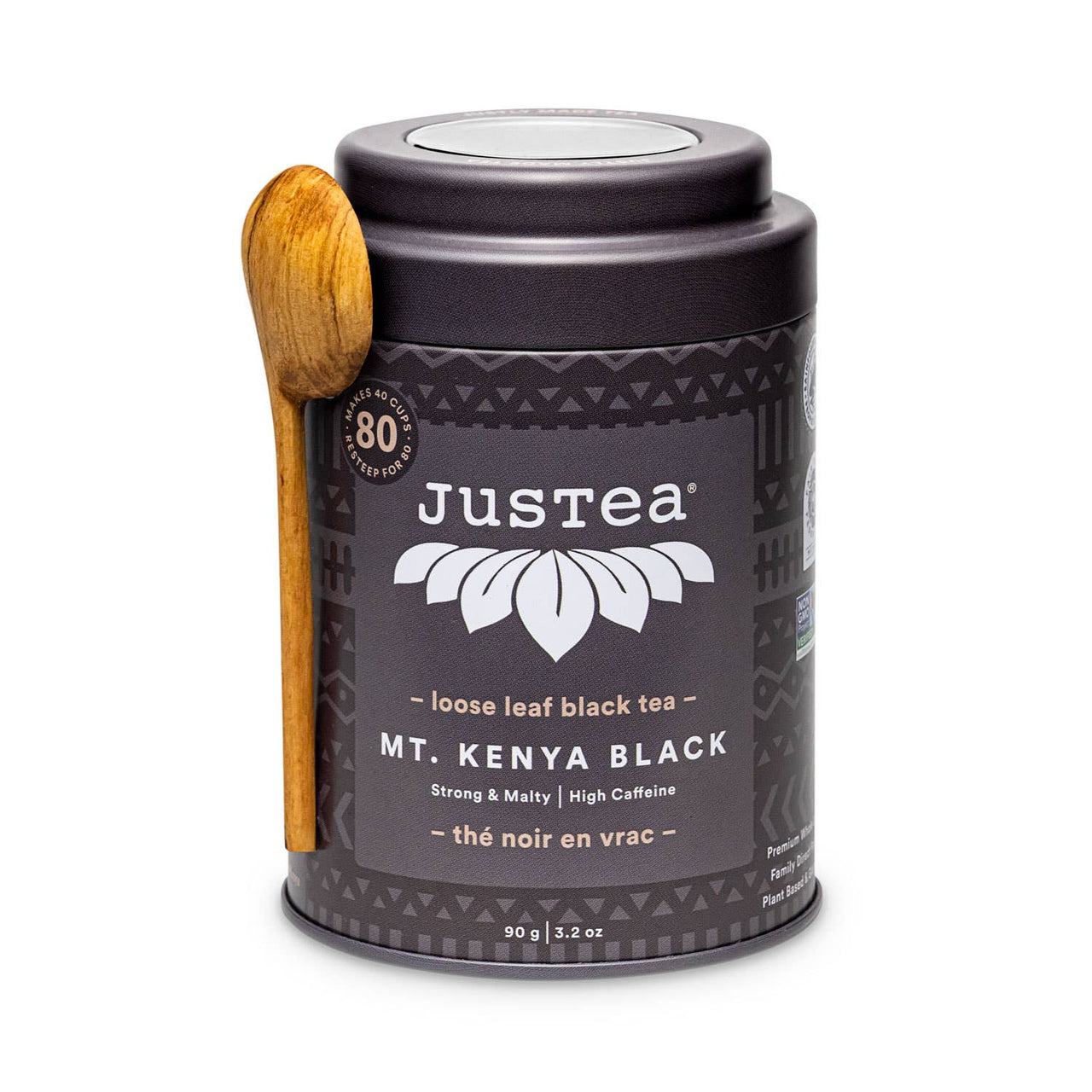 Mt Kenya Black Tin & Spoon - Organic, Fair-Trade Black Tea  JusTea   