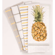 Pineapple Print and Yarn dyed towels Set of 4 - 18" x 28"  KAF Home   