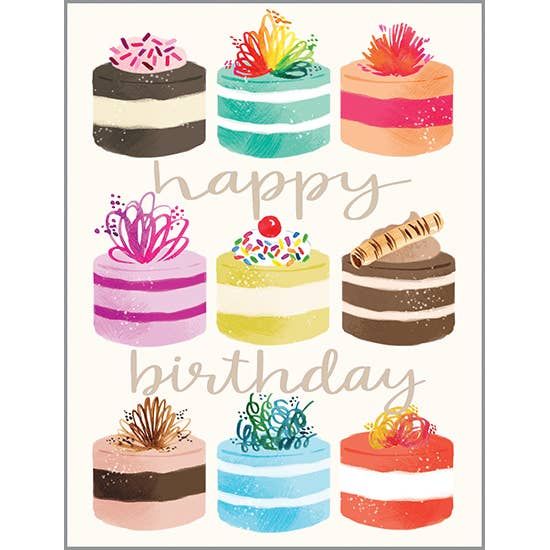 Birthday Greeting Card - Little Cakes  GINA B DESIGNS   