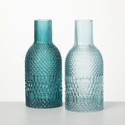 Turquoise Blue Faceted Bottle Vase  Sullivans   