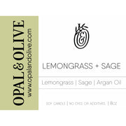 Signature Candle - 8oz Candles Opal & Olive Lemongrass + Sage  