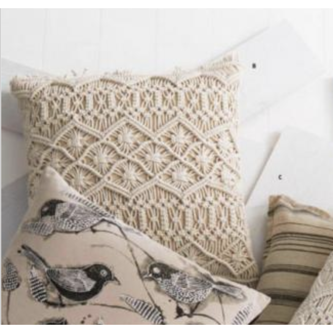 White macrame pillow cheap