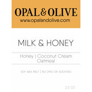 Signature Wax Melt Flameless Candles Opal & Olive Milk + Honey  