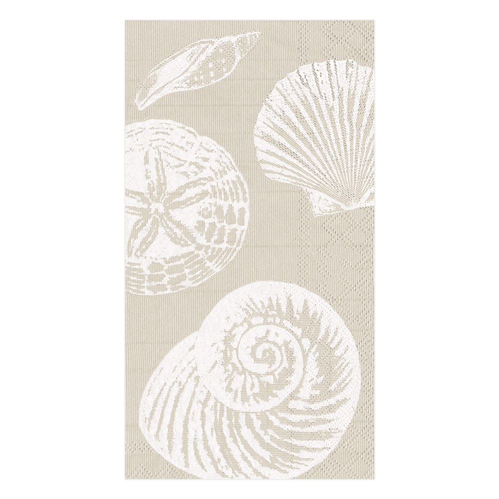 Guest Towel Napkin- Shells & Sand  Caspari   