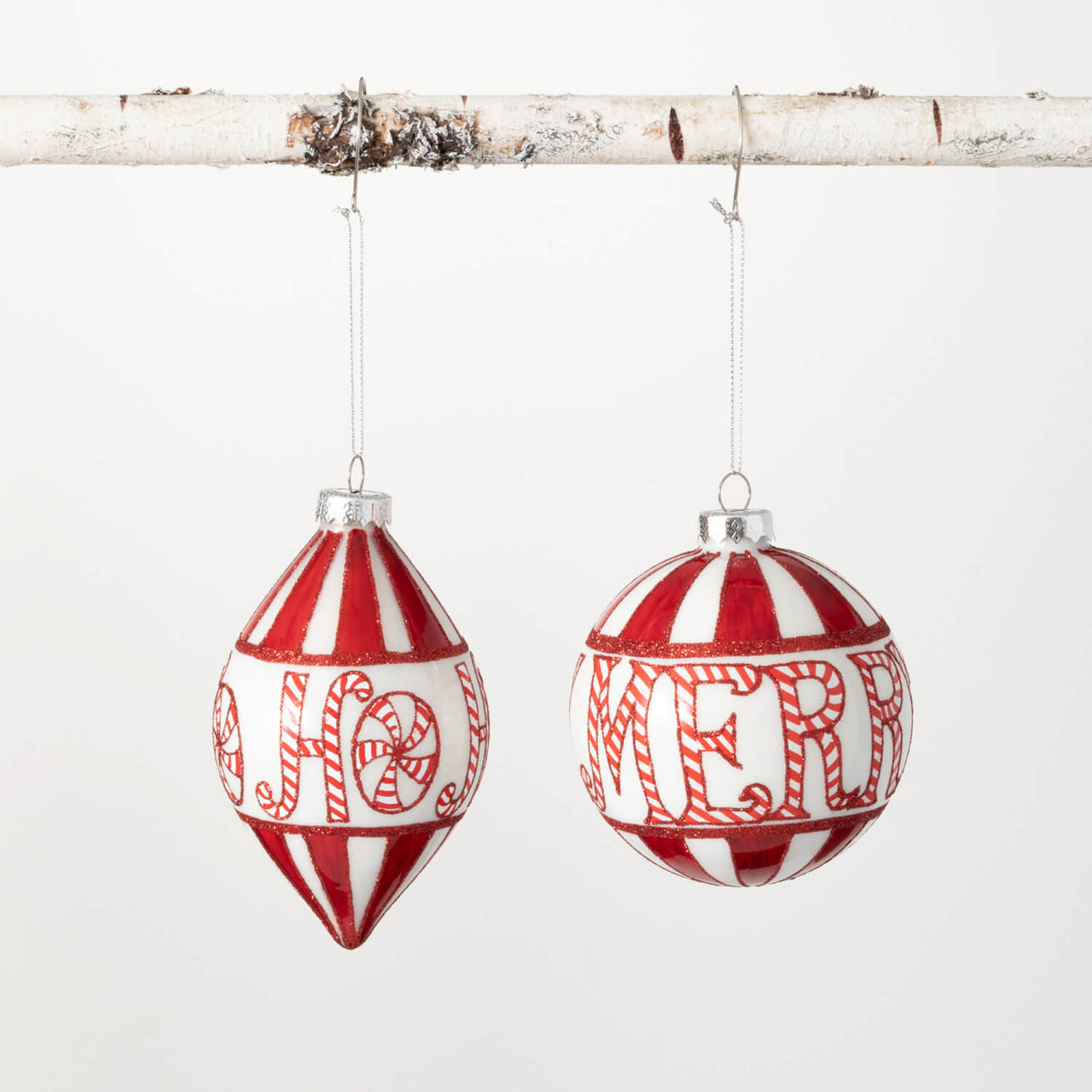Merry/Ho Ho Ornament  Red/White  Sullivans   