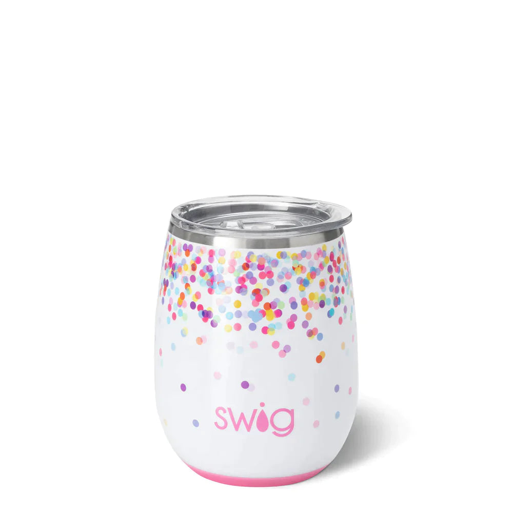 Stemless Wine Cup - 14oz - Pink Confetti  Swig Life   