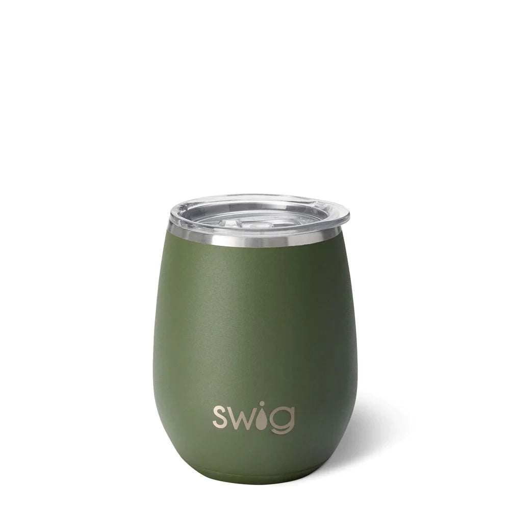 Stemless Wine Cup - 14oz - Olive  Swig Life   