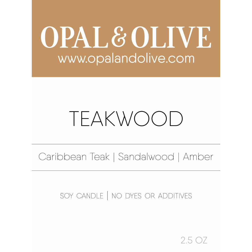 Signature Wax Melt Flameless Candles Opal & Olive Teakwood  