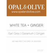 Signature Wax Melt Flameless Candles Opal & Olive White Tea + Ginger  